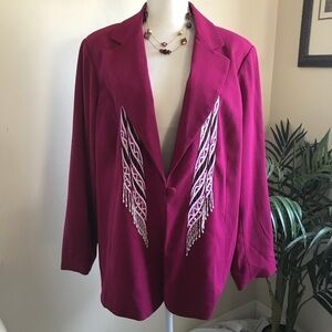 Bob Mackie Wearable Art Illusion Scarf Jacket 1X
